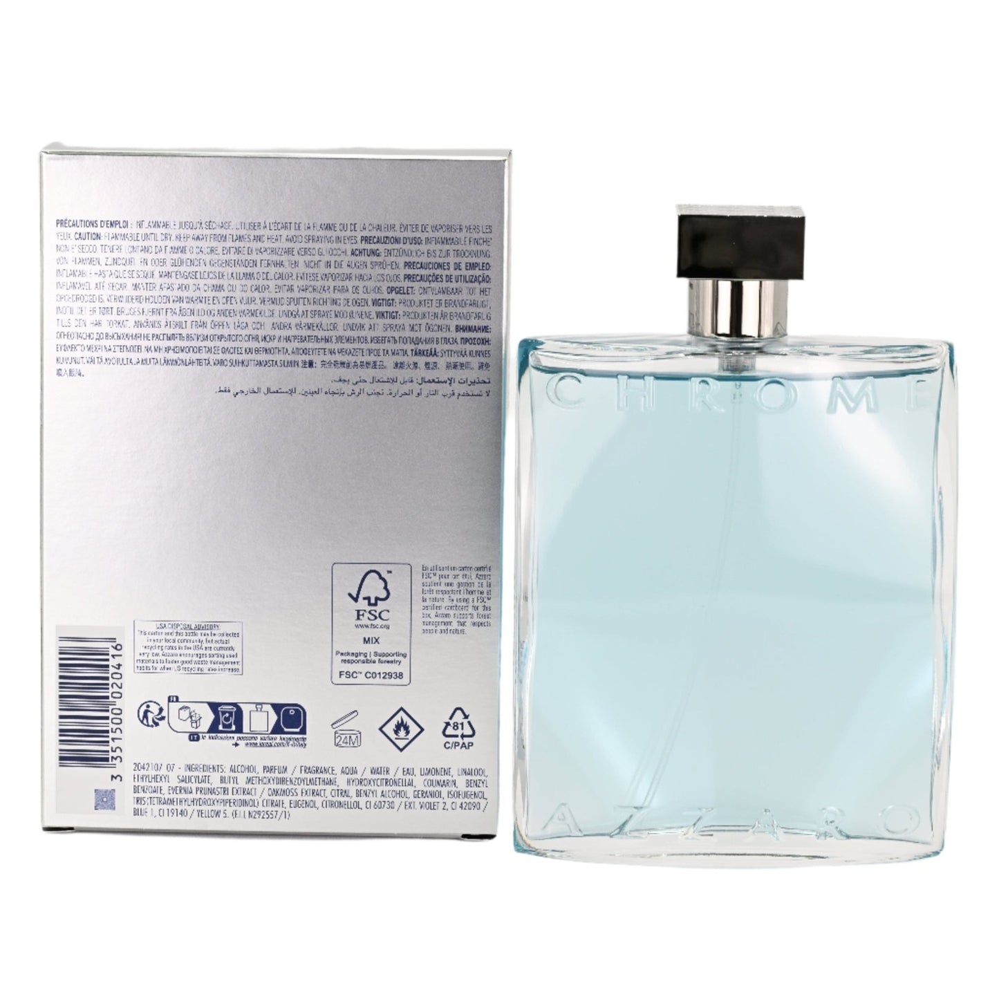 CHROME AZZARO Men Cologne 6.7 / 6.8 Oz Edt Men New in Box